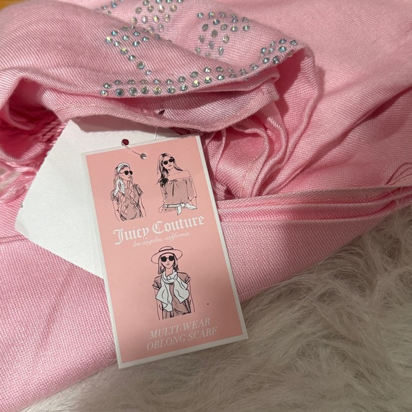 Juicy Couture Light Pink Rhinestone Logo Satchel with Matching Pouch & Scarf - Picture 4 of 9